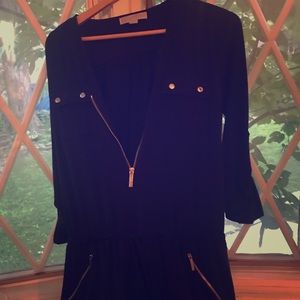 Michael Kors black stretchy zippered jumpsuit